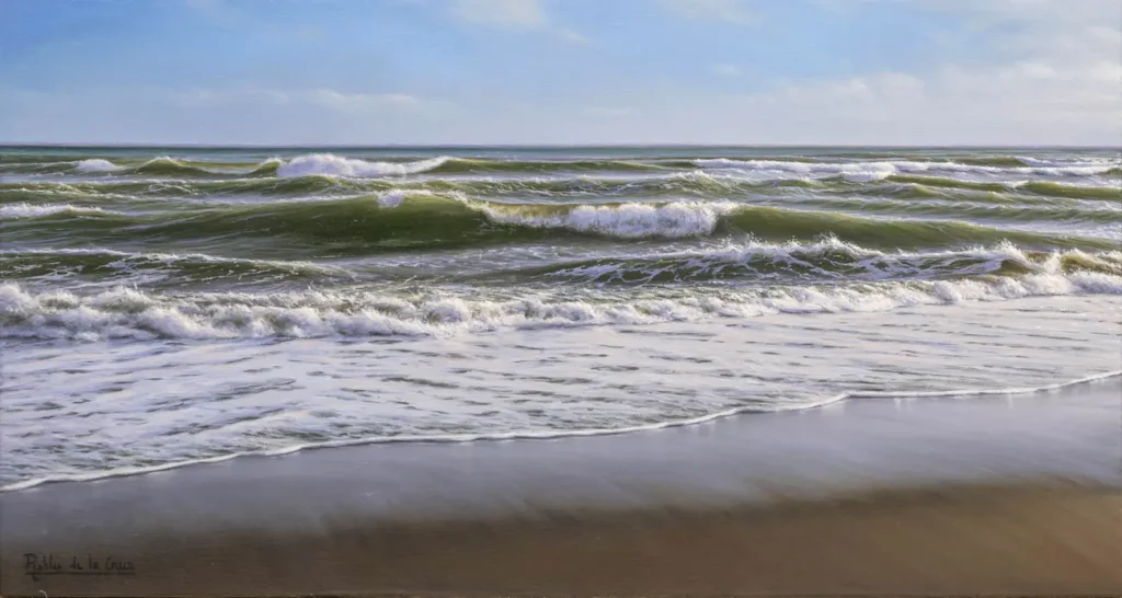 Días de oleaje. 61x33cm óleo sobre lienzo. 2024. Robles de la Cruz