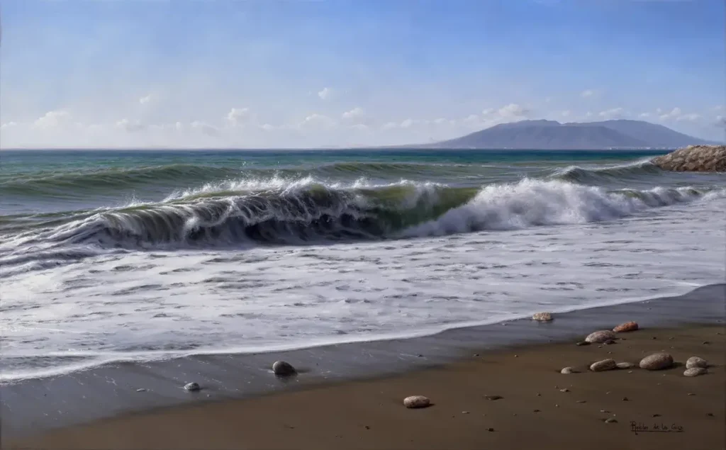Playa del Candado.61x38cm. óleo lienzo. 2020. Robles de la Cruz