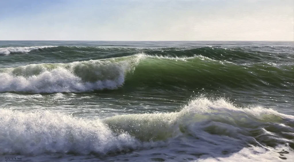 El pulso de las olas. 116x65cm óleo sobre lienzo 2023. Robles de la Cruz.