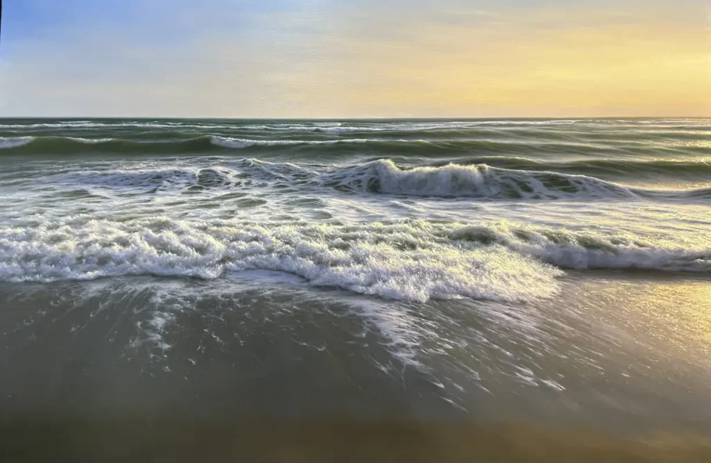 Atardeceres. Una puesta de sol. 146x97cm. 2024 óleo sobre lienzo. Robles de la Cruz