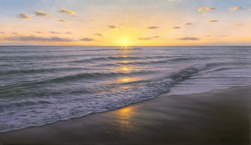 Cae la noche. 65x38cm óleo sobre lienzo 2023. Robles de la Cruz